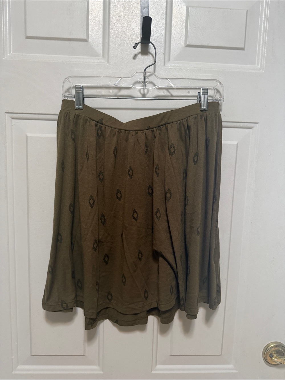 Old Navy Olive Brown Diamond-Print Circle Skirt